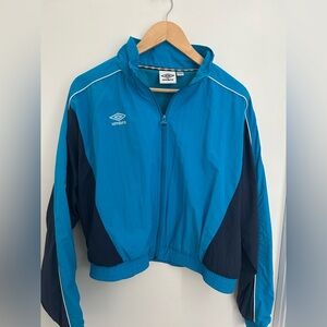 Vintage-Style Umbro Zip-Up Track Jacket Blue Navy Size L